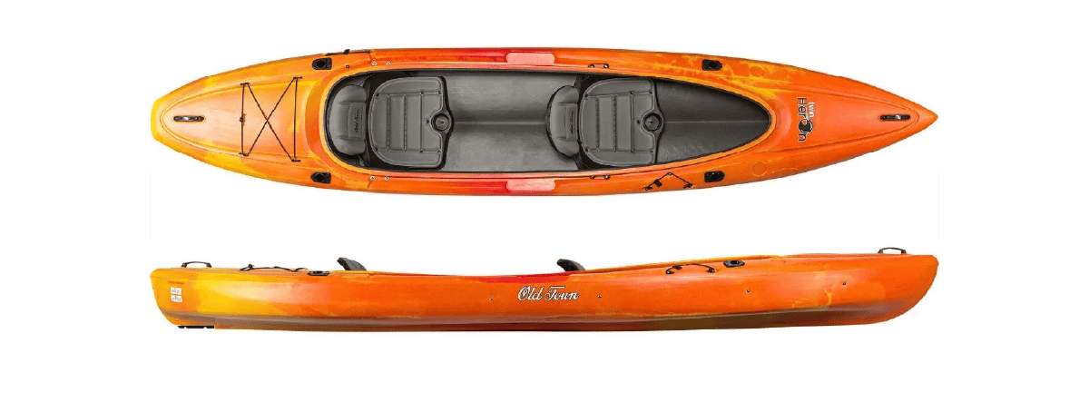 Old Town Twin Heron Tandem Kayak available from Mountain Paddlers Kayak Rentals